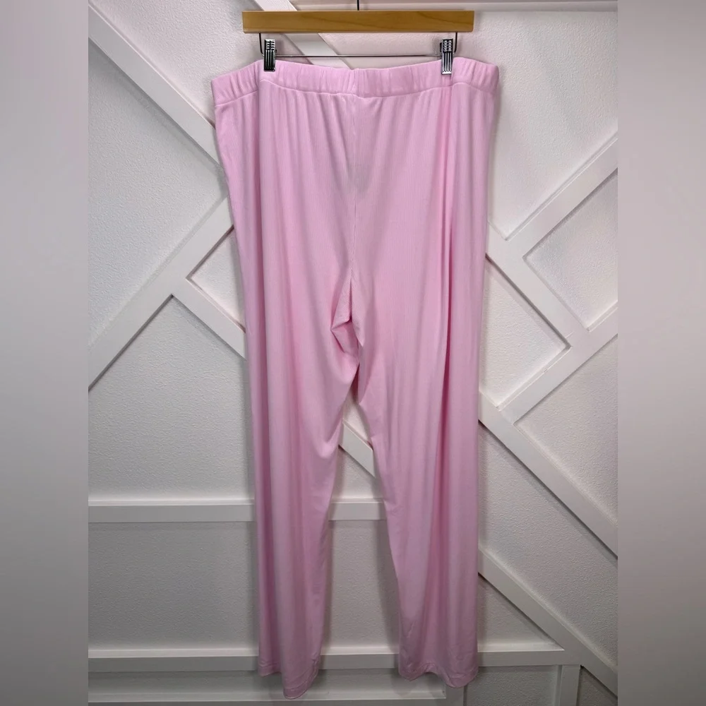 NWT Skims Soft Lounge Rib Sleep Pajama Set Pink Cherry Blossom Size 2X - Picture 6 of 16
